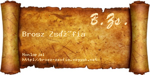 Brosz Zsófia névjegykártya